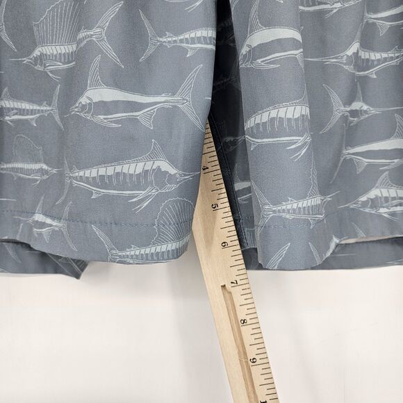 Huk Swim Trunks Mens XXL Marlins AOP Swimming Shorts Lined Fishing Summer - Picture 6 of 12